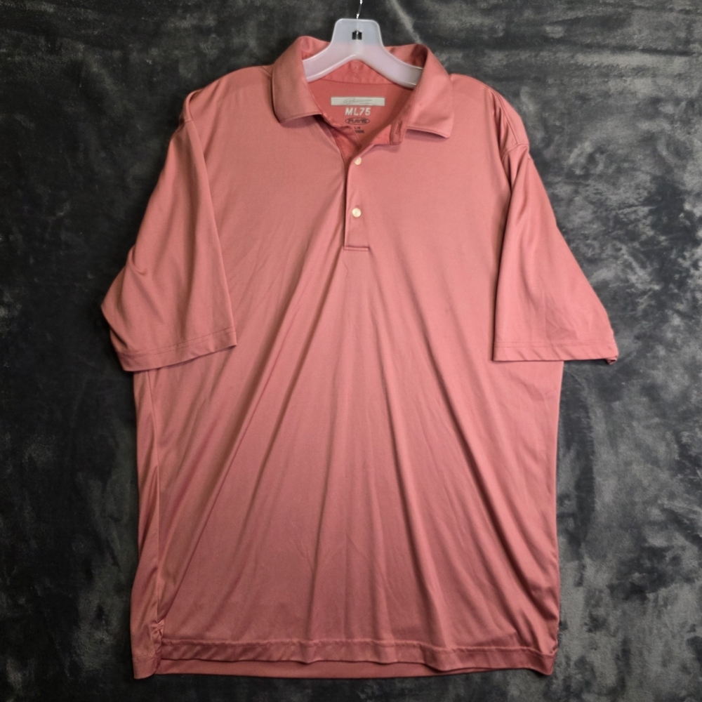 Greg Norman Polo Shirt Mens Large Pink Playdry ML75 Shark